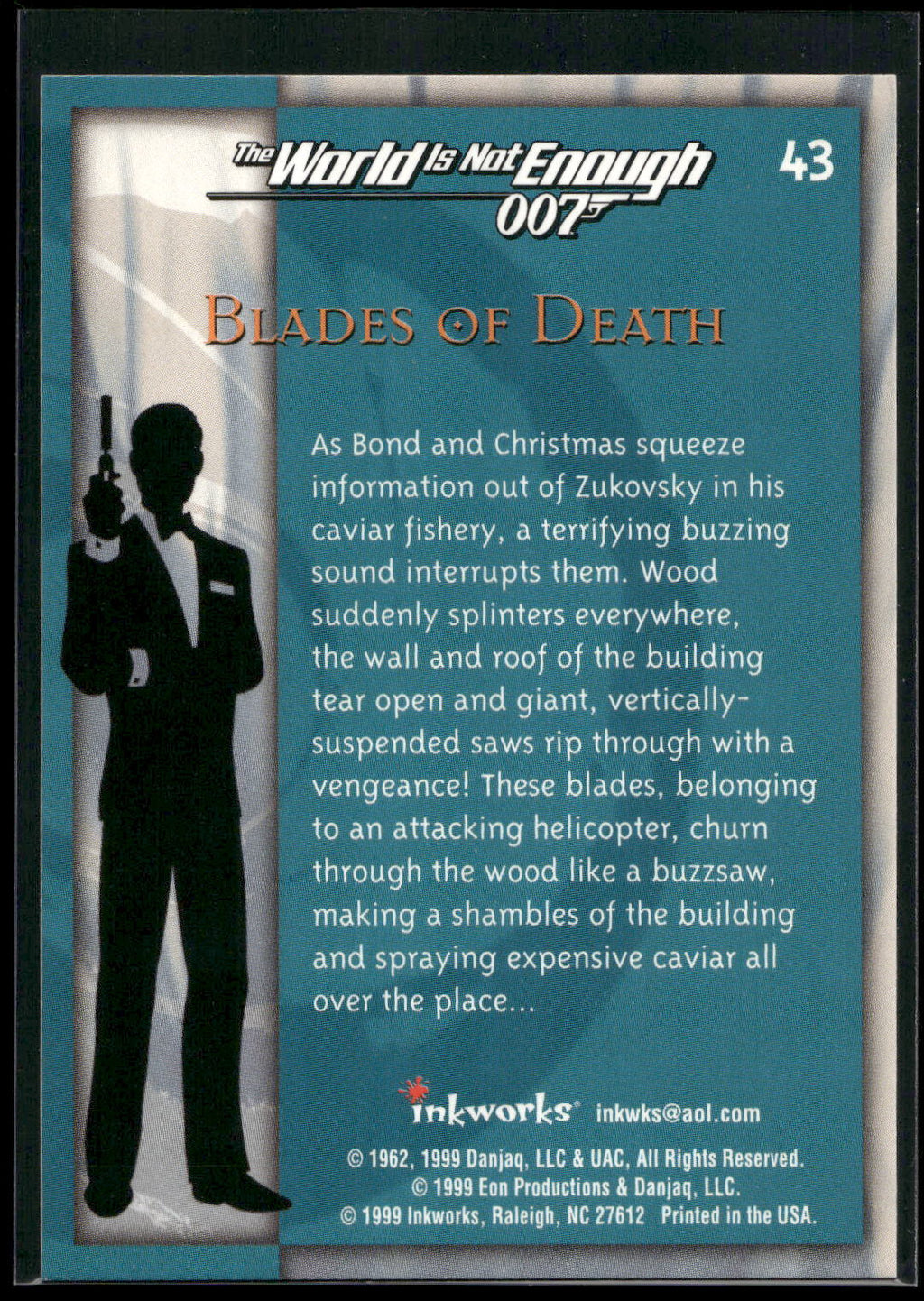 1999 Inkworks James Bond The World Is Not Enough #43 Blades of Death
