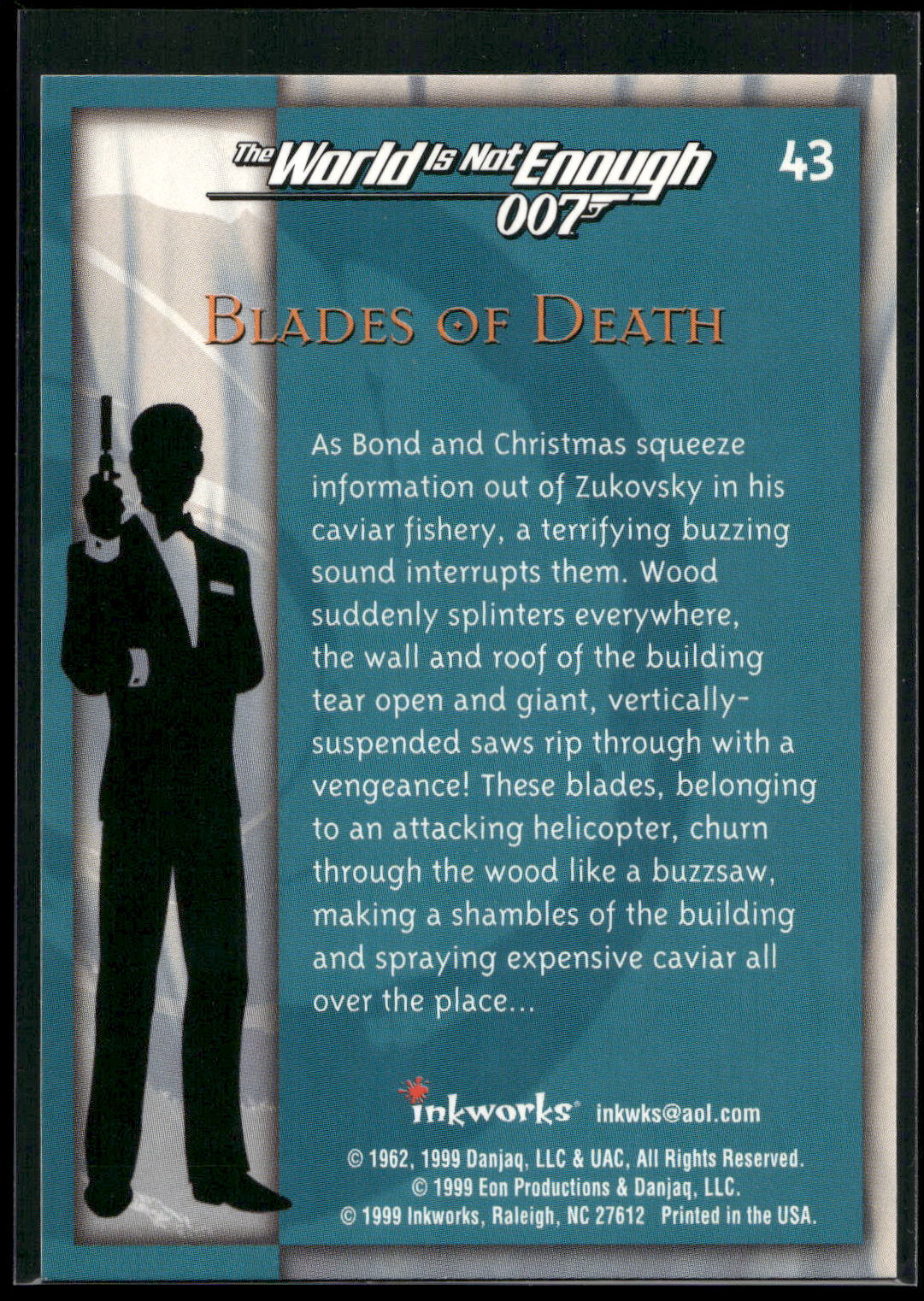 1999 Inkworks James Bond The World Is Not Enough #43 Blades of Death