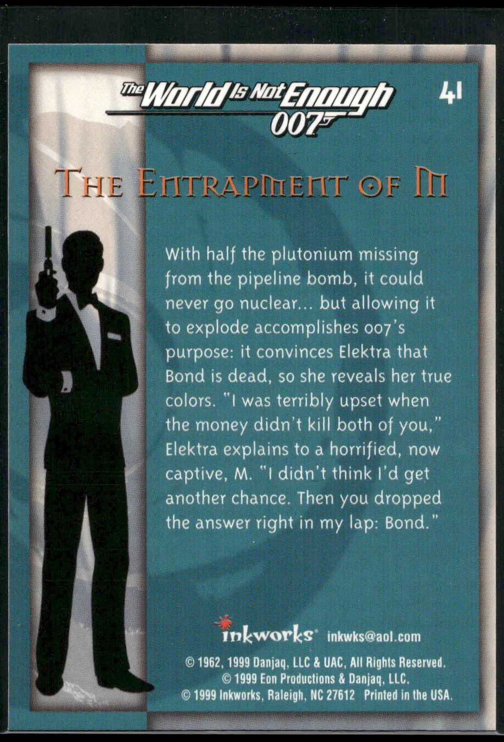 1999 Inkworks James Bond The World Is Not Enough #41 The Entrapment of M