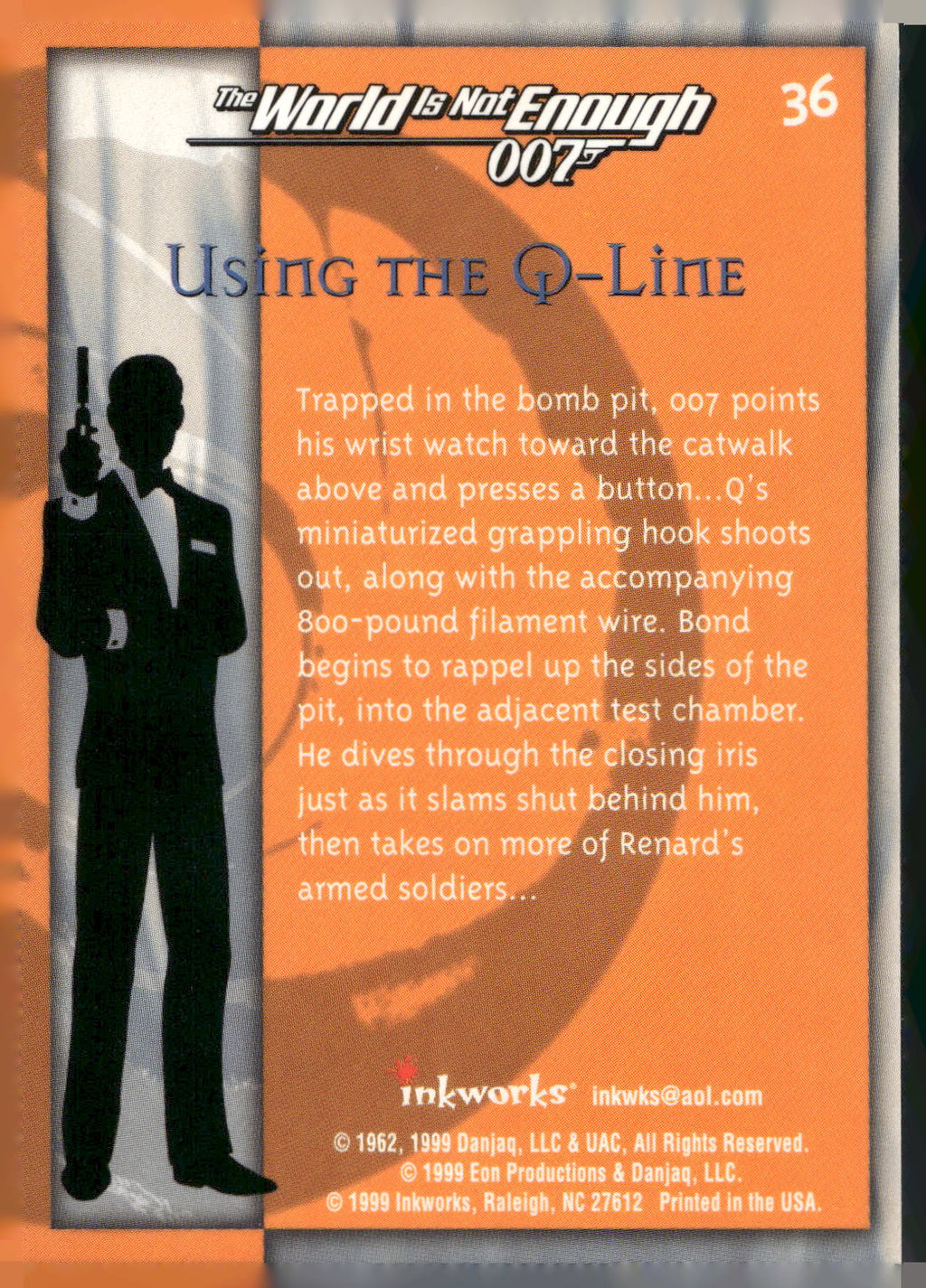 1999 Inkworks James Bond The World Is Not Enough #36 Using the Q-Line