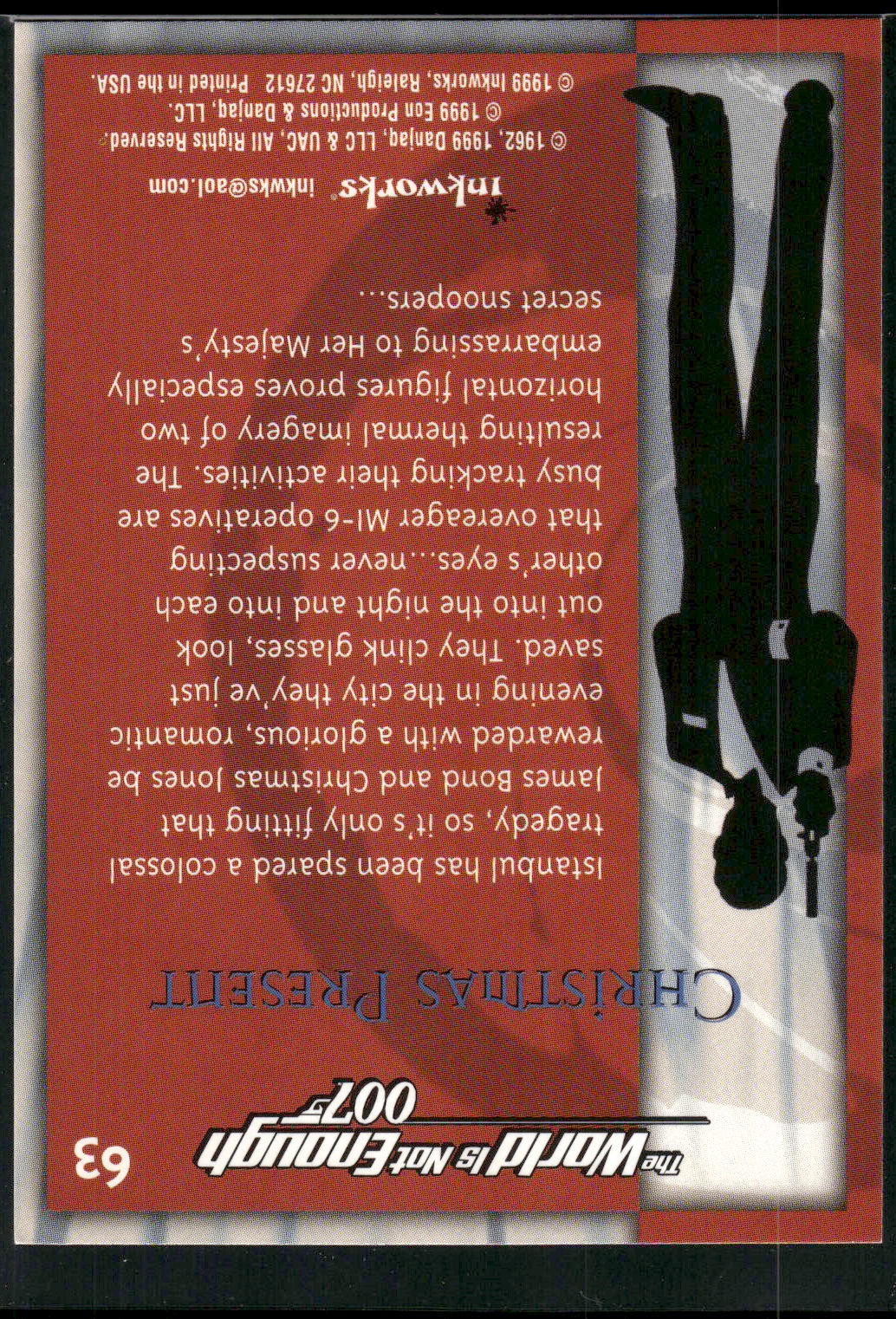 1999 Inkworks James Bond The World Is Not Enough #63 Christmas Present
