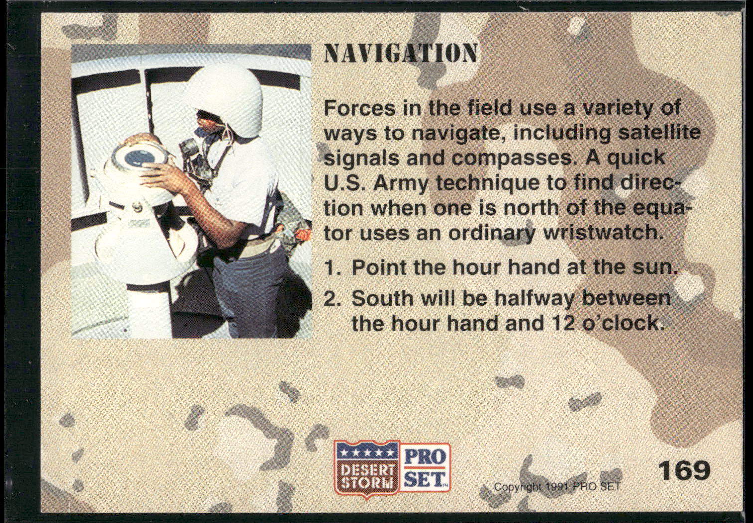 1991 Pro Set Desert Storm #169 Navigation