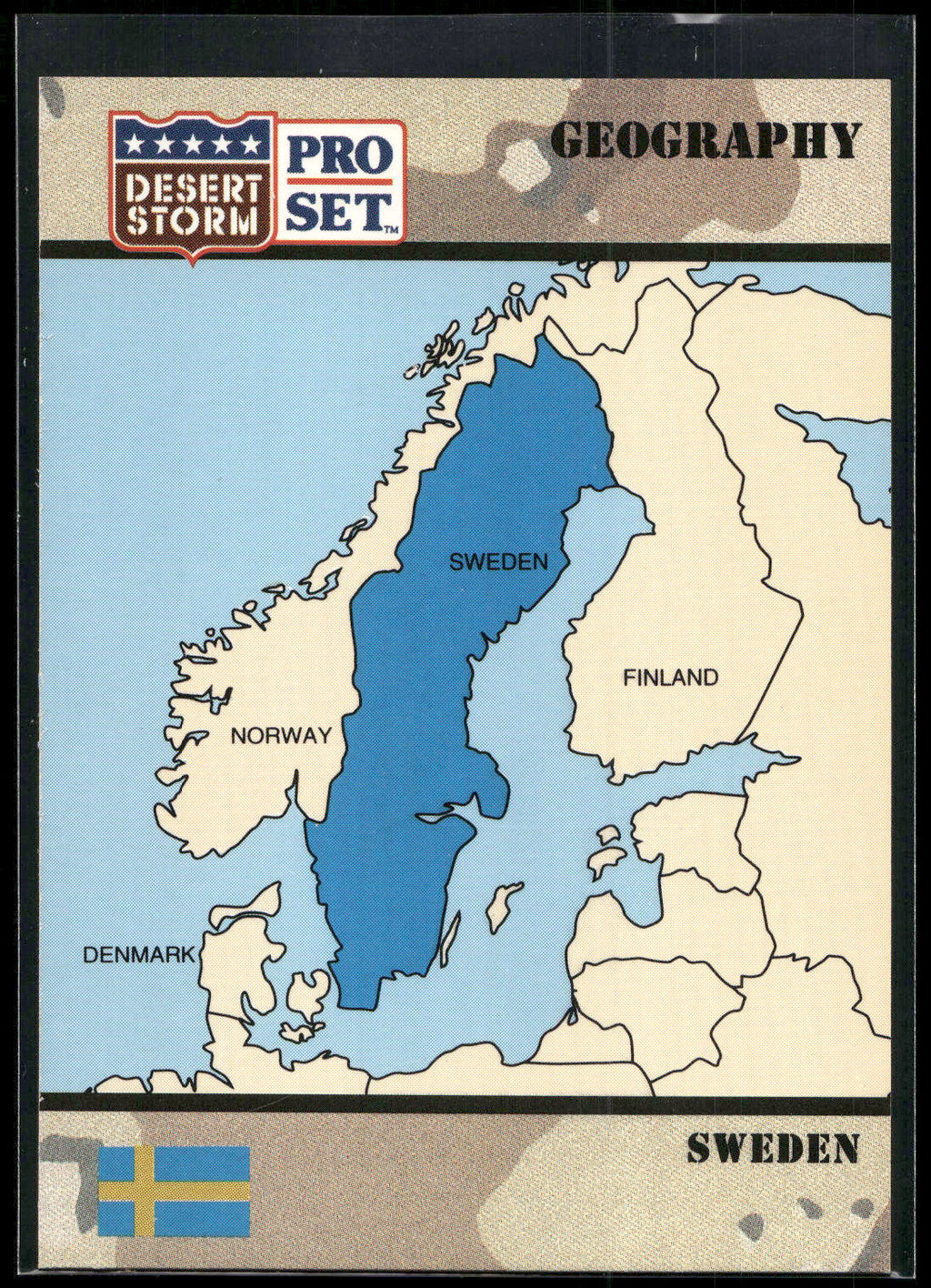 1991 Pro Set Desert Storm #56 Kingdom of Sweden
