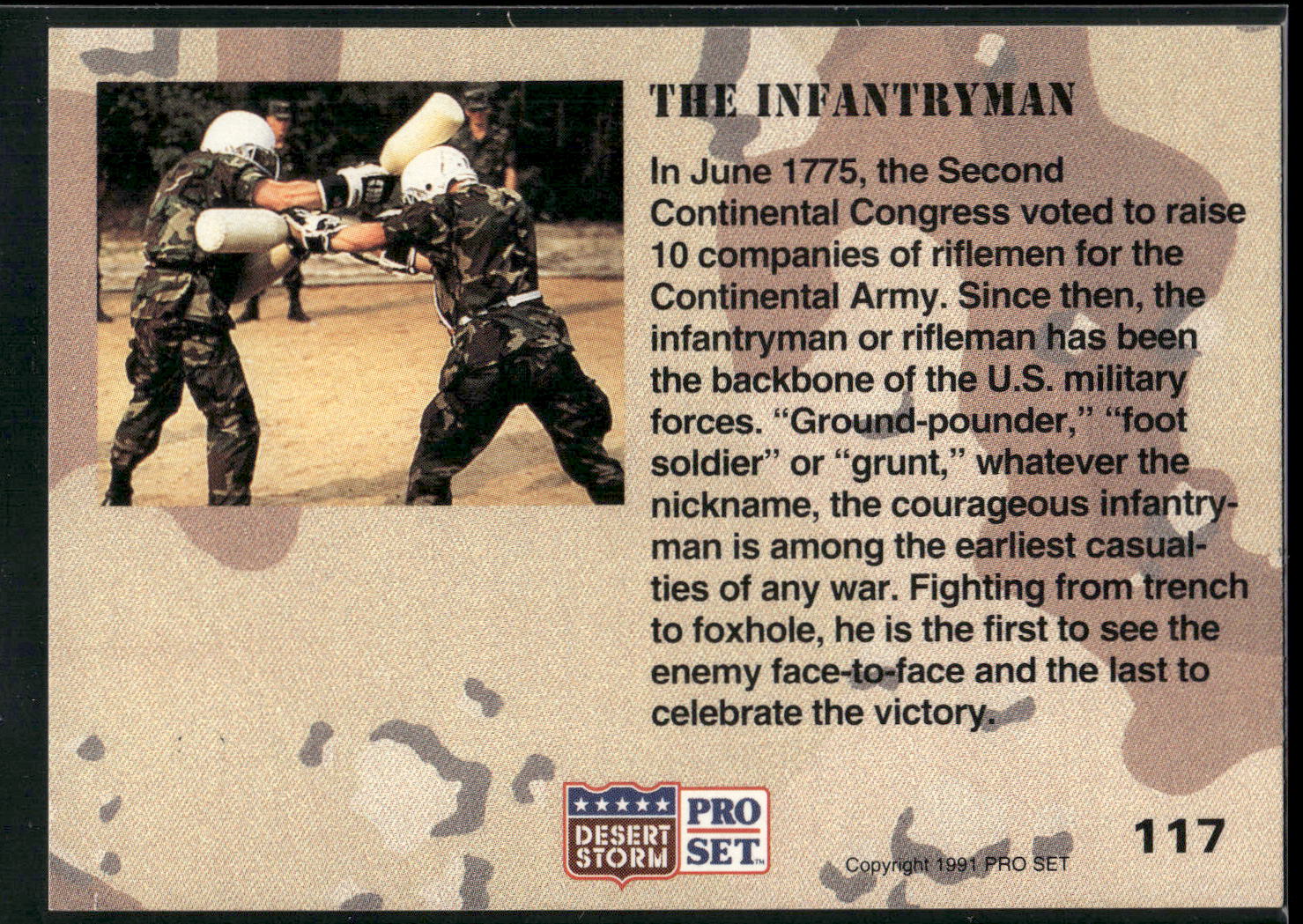 1991 Pro Set Desert Storm #117 The Infantryman