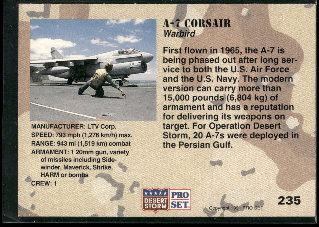 1991 Pro Set Desert Storm #235 A-7 Corsair