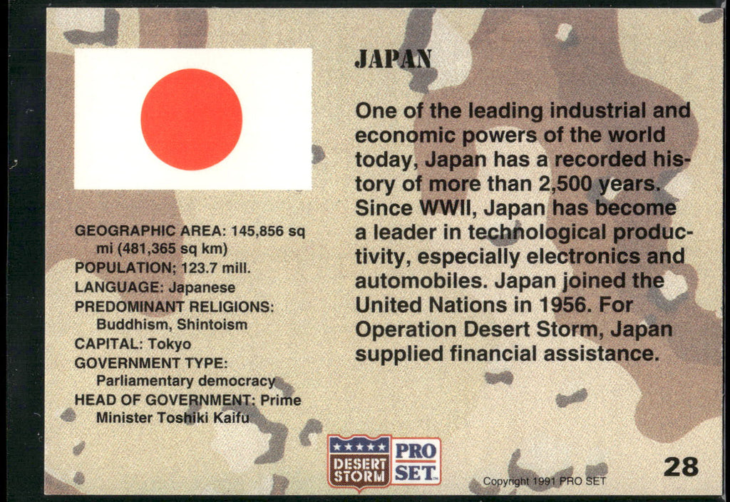 1991 Pro Set Desert Storm #28 Japan