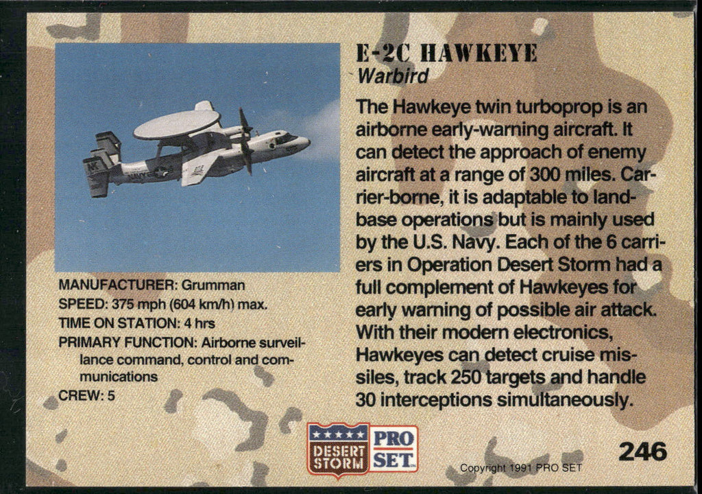 1991 Pro Set Desert Storm #246 E-2C Hawkeye