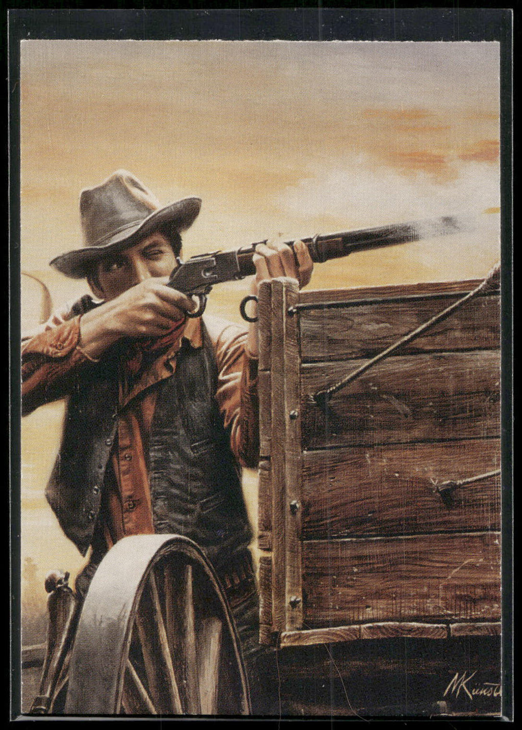 1996 Keepsake Collectibles Wild West: Mort Kunstler #57 Last Man Alive