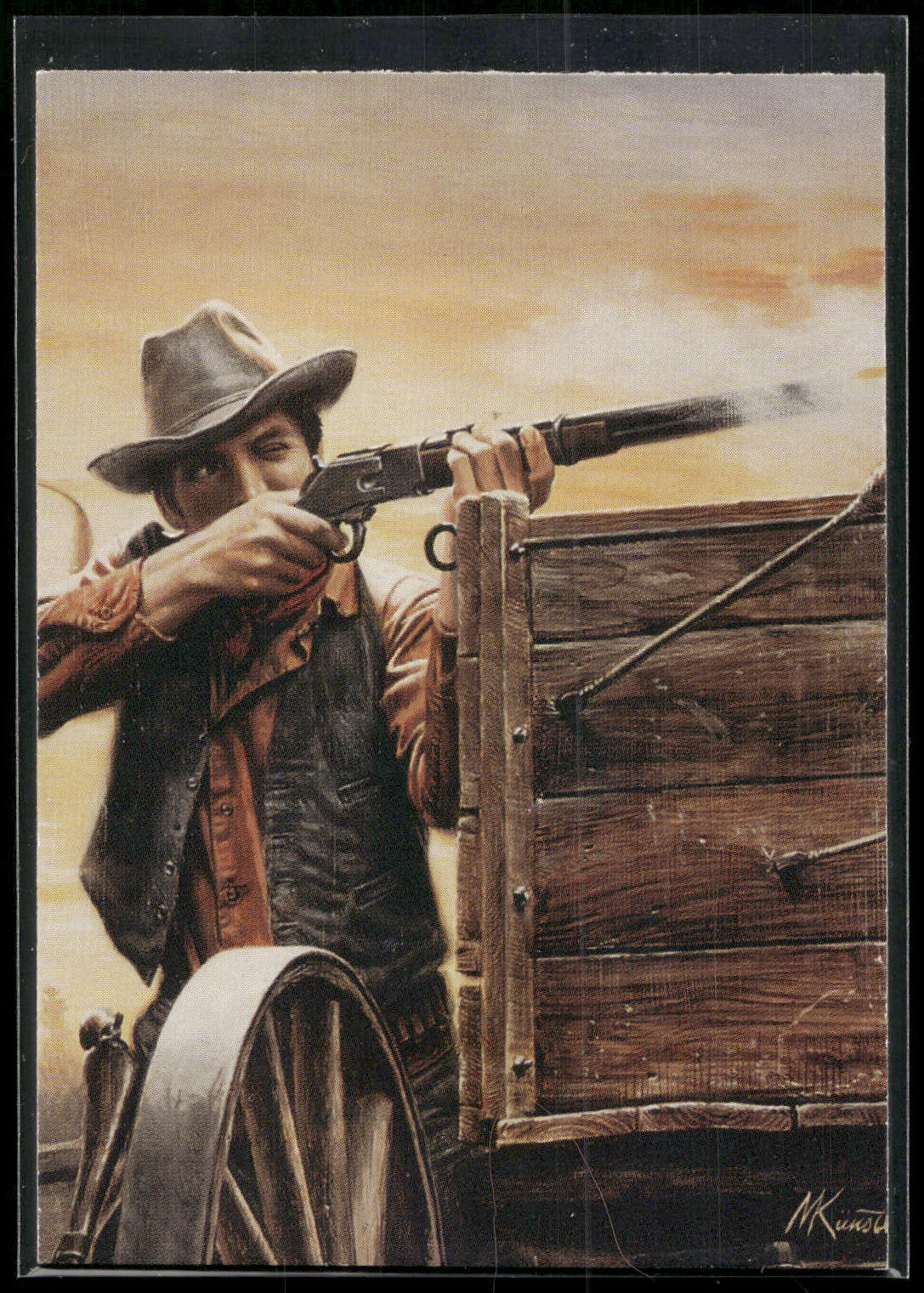 1996 Keepsake Collectibles Wild West: Mort Kunstler #57 Last Man Alive