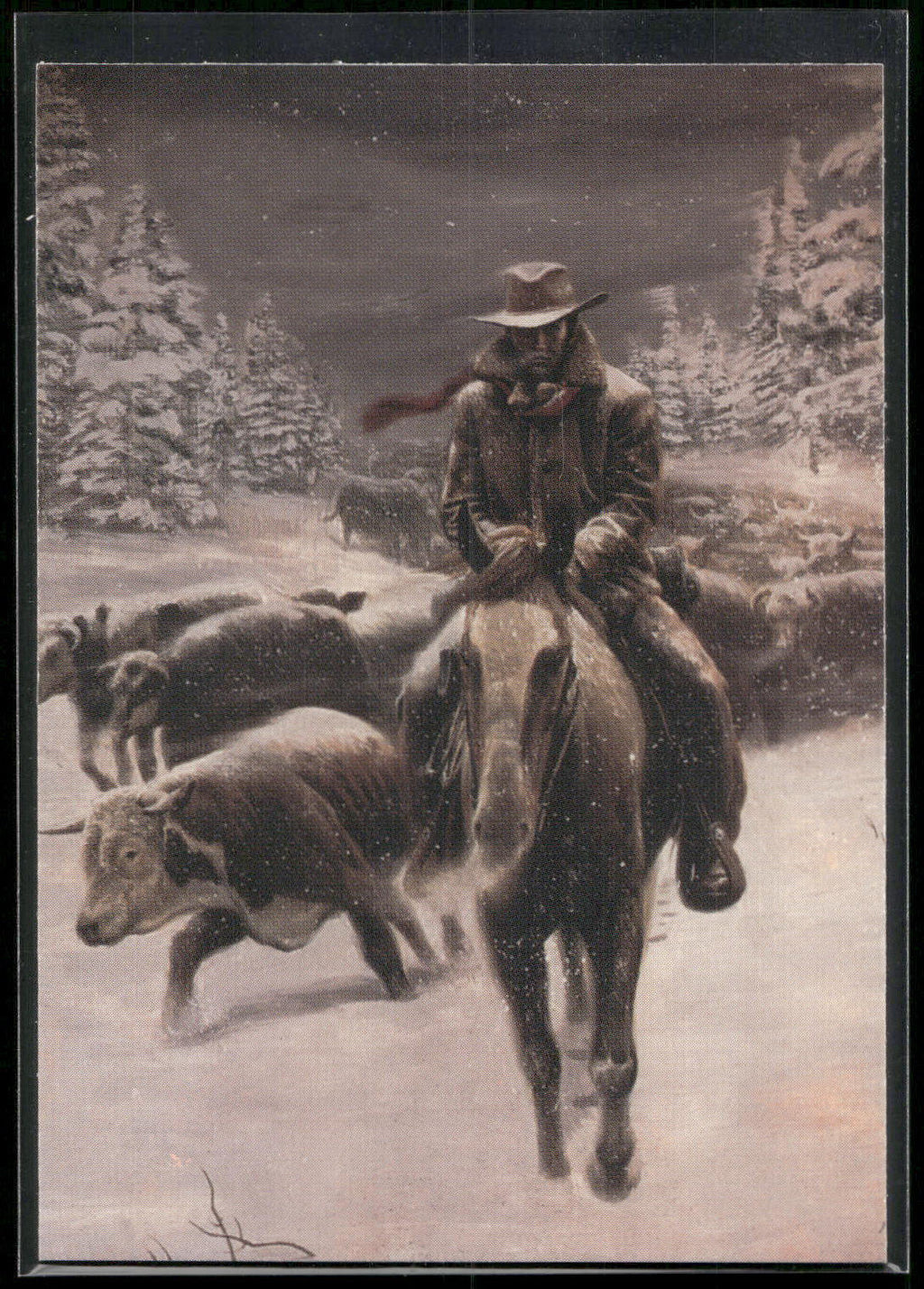 1996 Keepsake Collectibles Wild West: Mort Kunstler #35 Blizzard Range