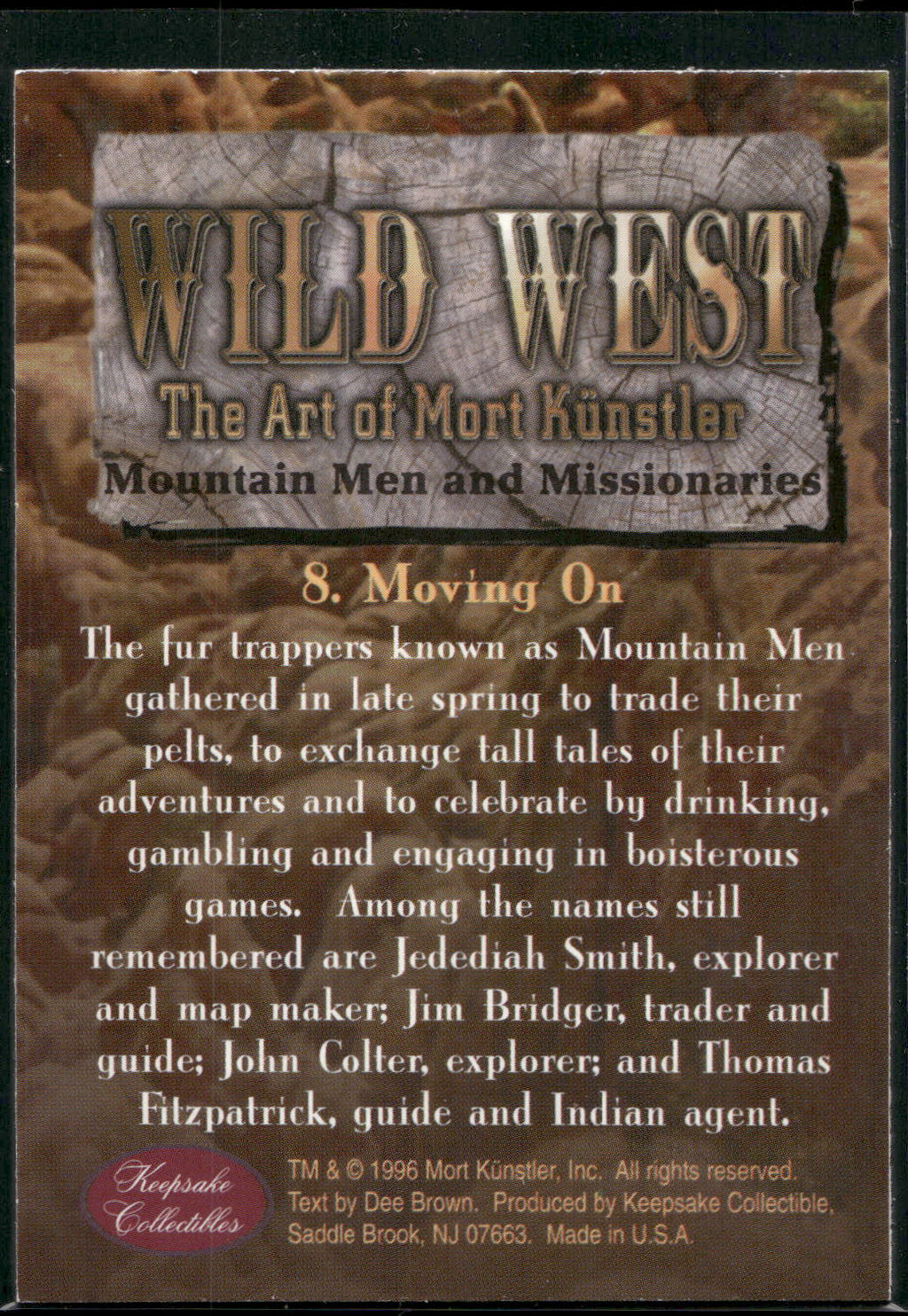 1996 Keepsake Collectibles Wild West: The Art of Mort Kunstler #8 Moving On