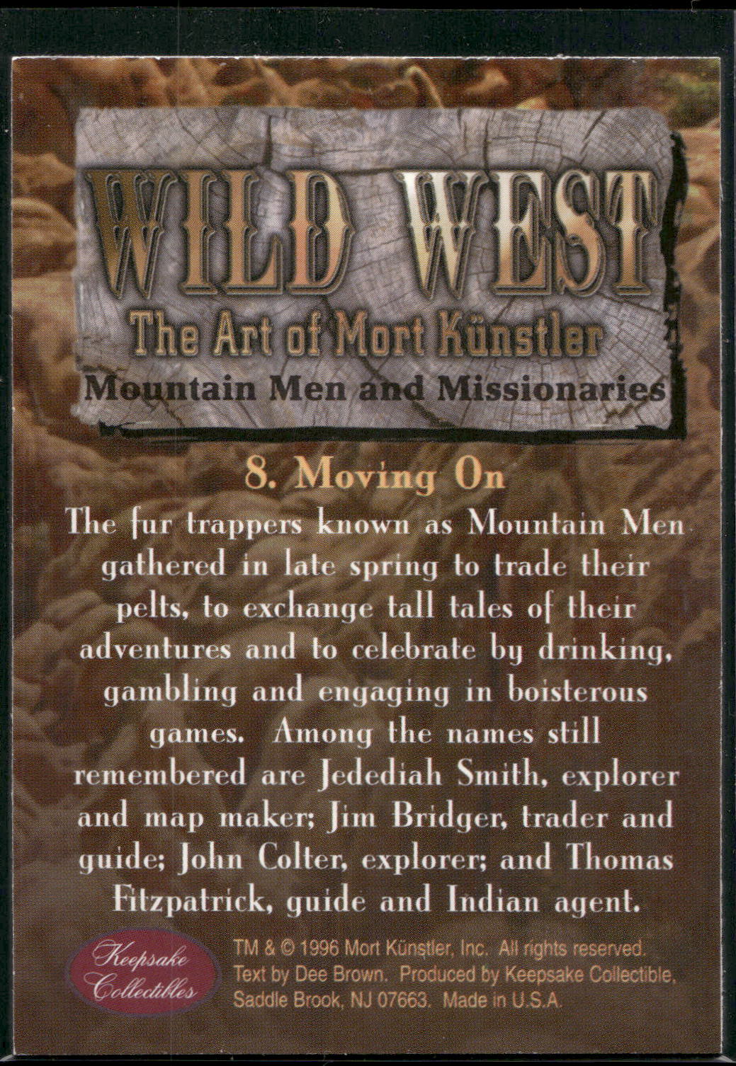 1996 Keepsake Collectibles Wild West: The Art of Mort Kunstler #8 Moving On