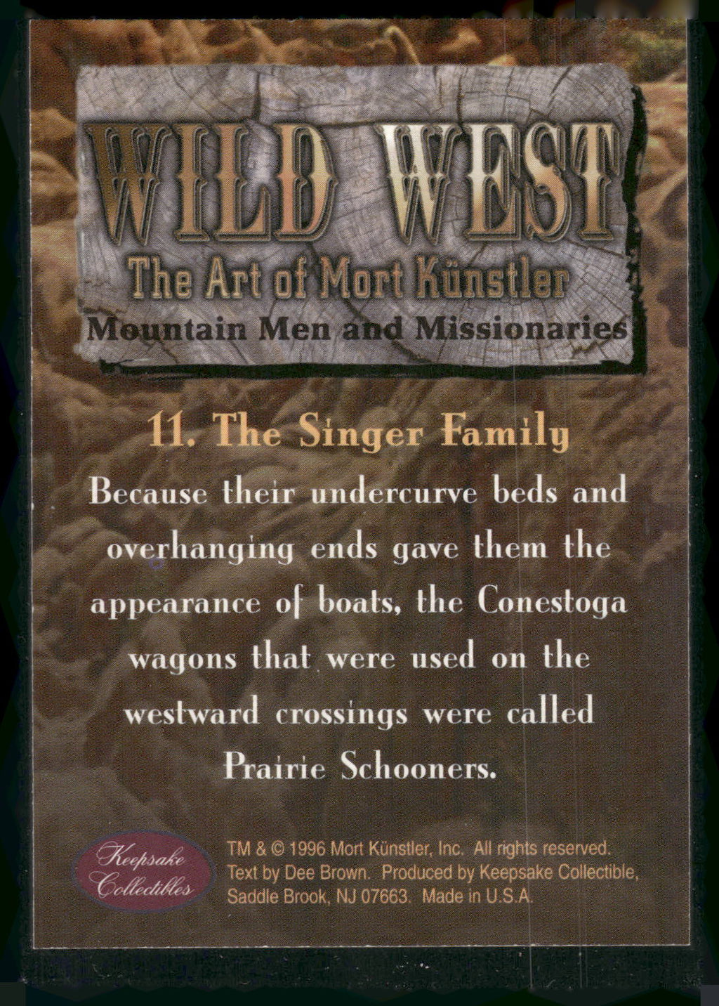 1996 Keepsake Collectibles Wild West: Mort Kunstler #11 The Singer Family