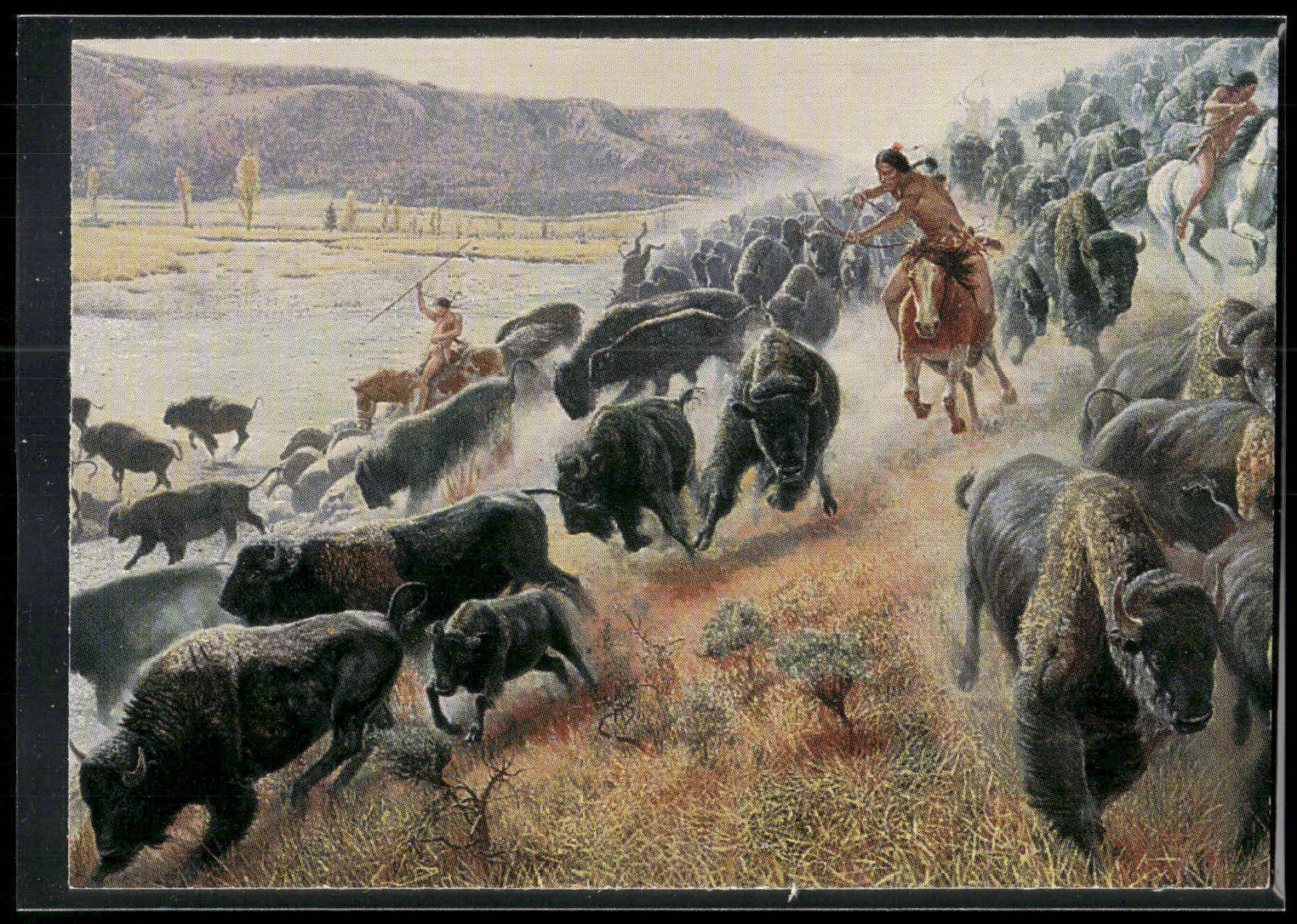 1996 Keepsake Collectibles Wild West: Mort Kunstler #18 Splitting the Herd