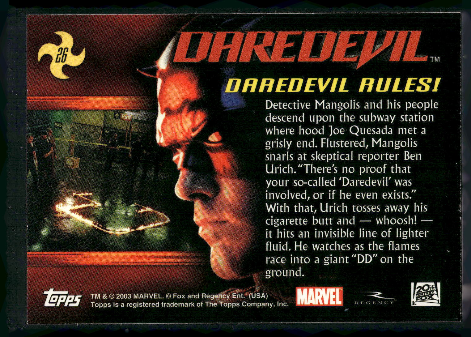 2003 Topps Daredevil #26 Daredevil Rules!