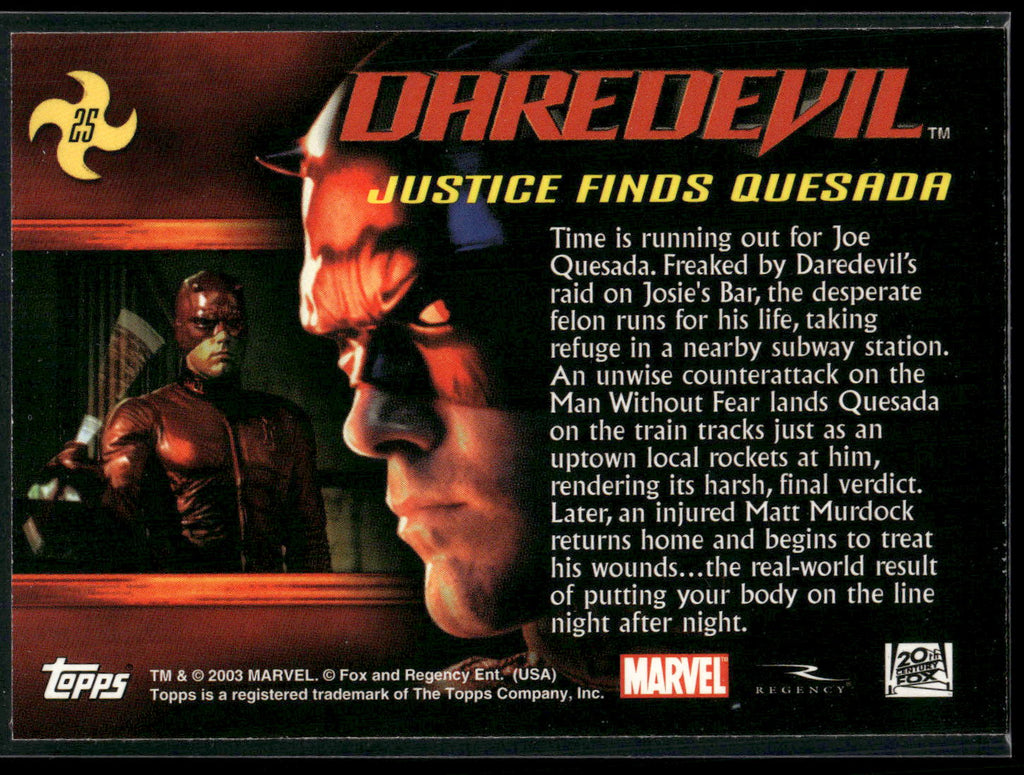 2003 Topps Daredevil #25 Justice Finds Quesada