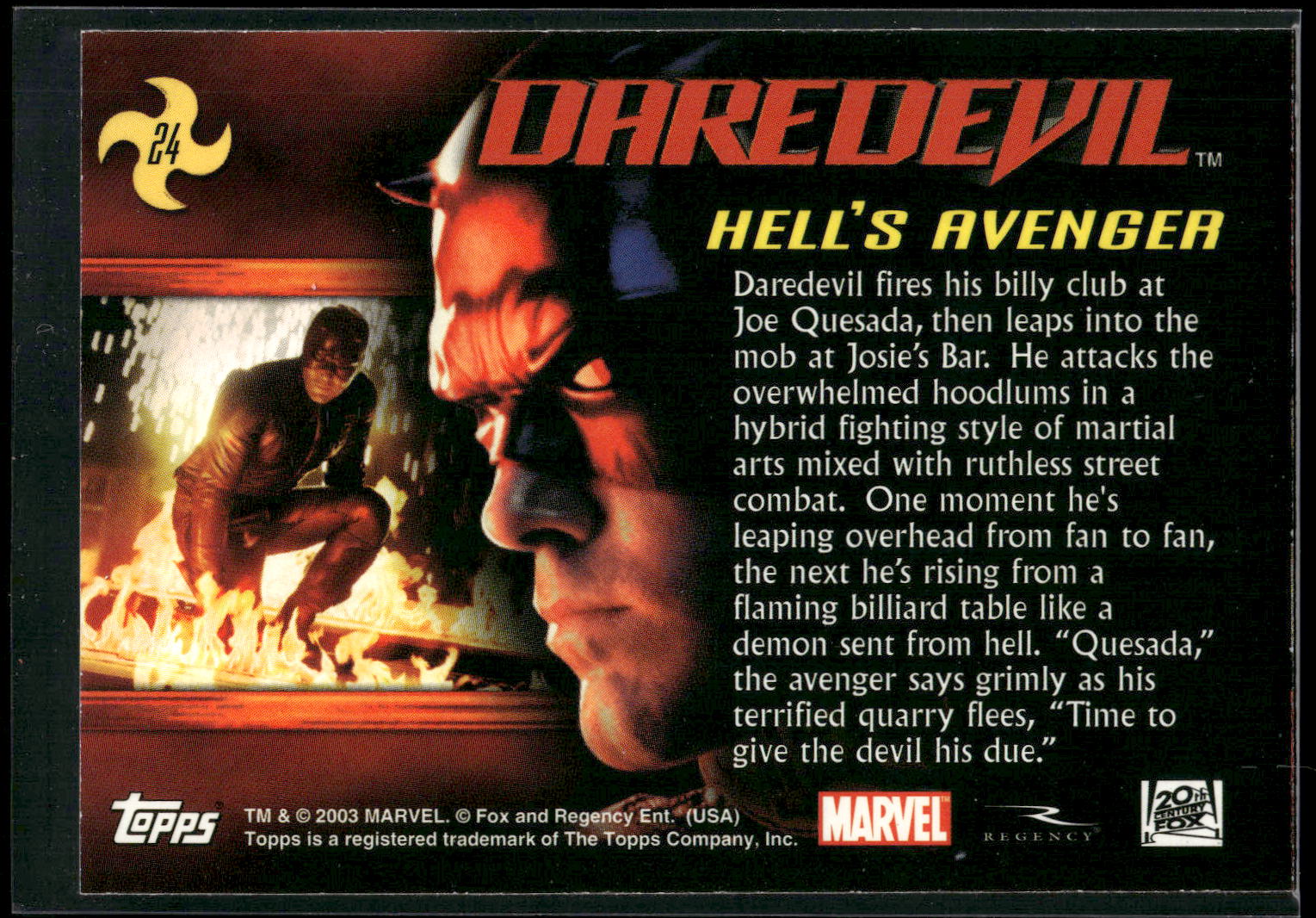 2003 Topps Daredevil #24 Hell's Avenger