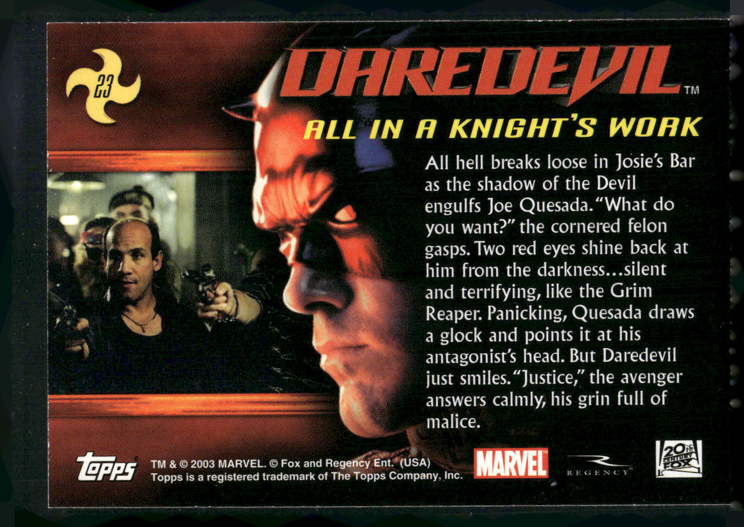 2003 Topps Daredevil #23 All in a Knight's Work