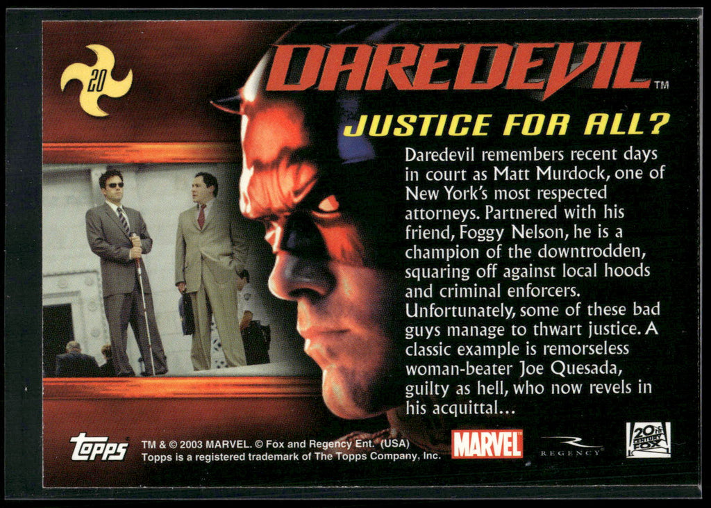2003 Topps Daredevil #20 Justice for All?