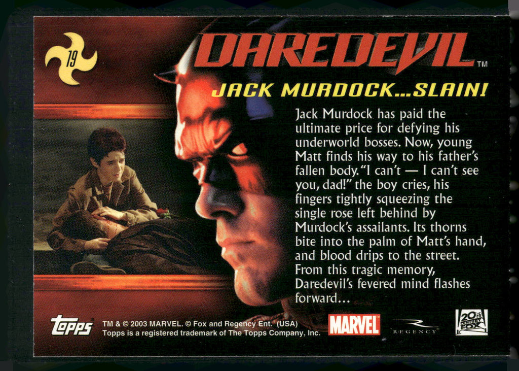 2003 Topps Daredevil #19 Jack Murdock...Slain!