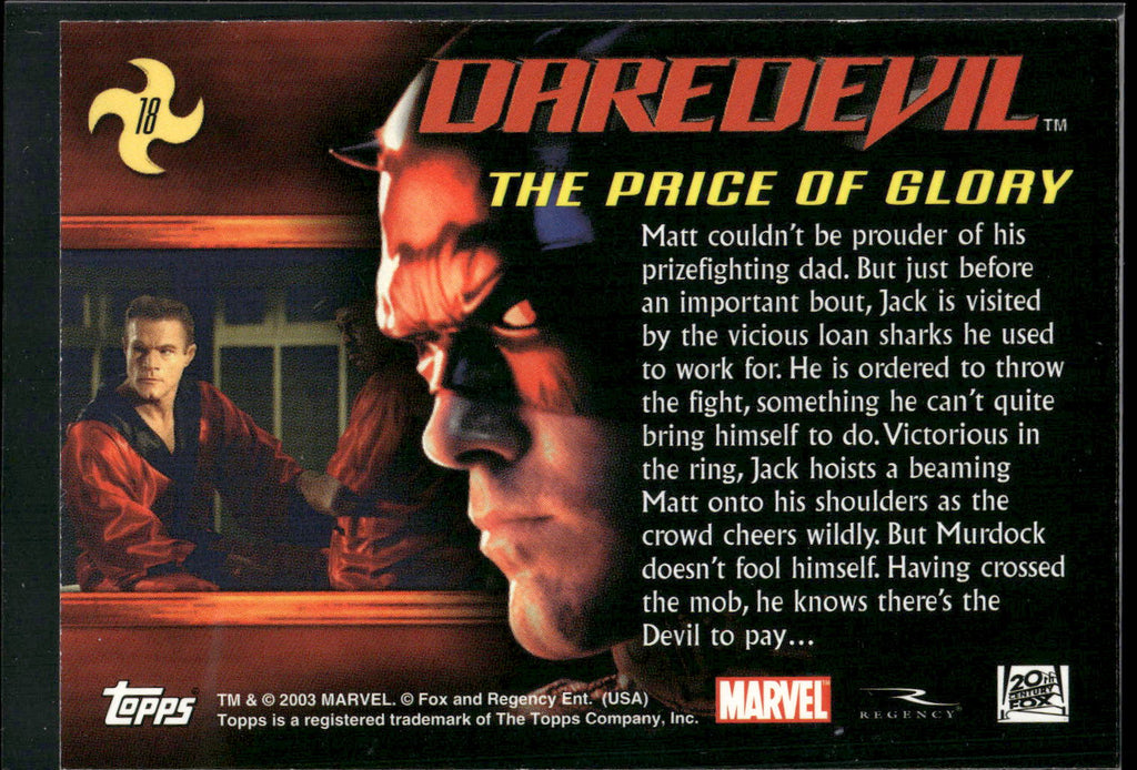2003 Topps Daredevil #18 The Price of Glory