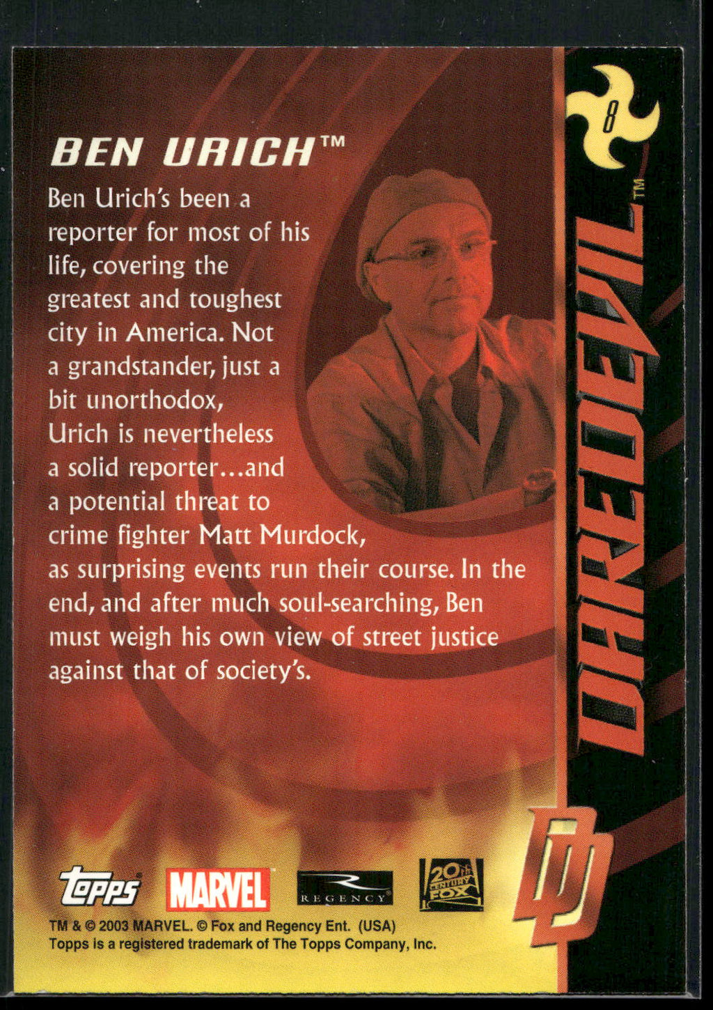 2003 Topps Daredevil #8 Ben Urich