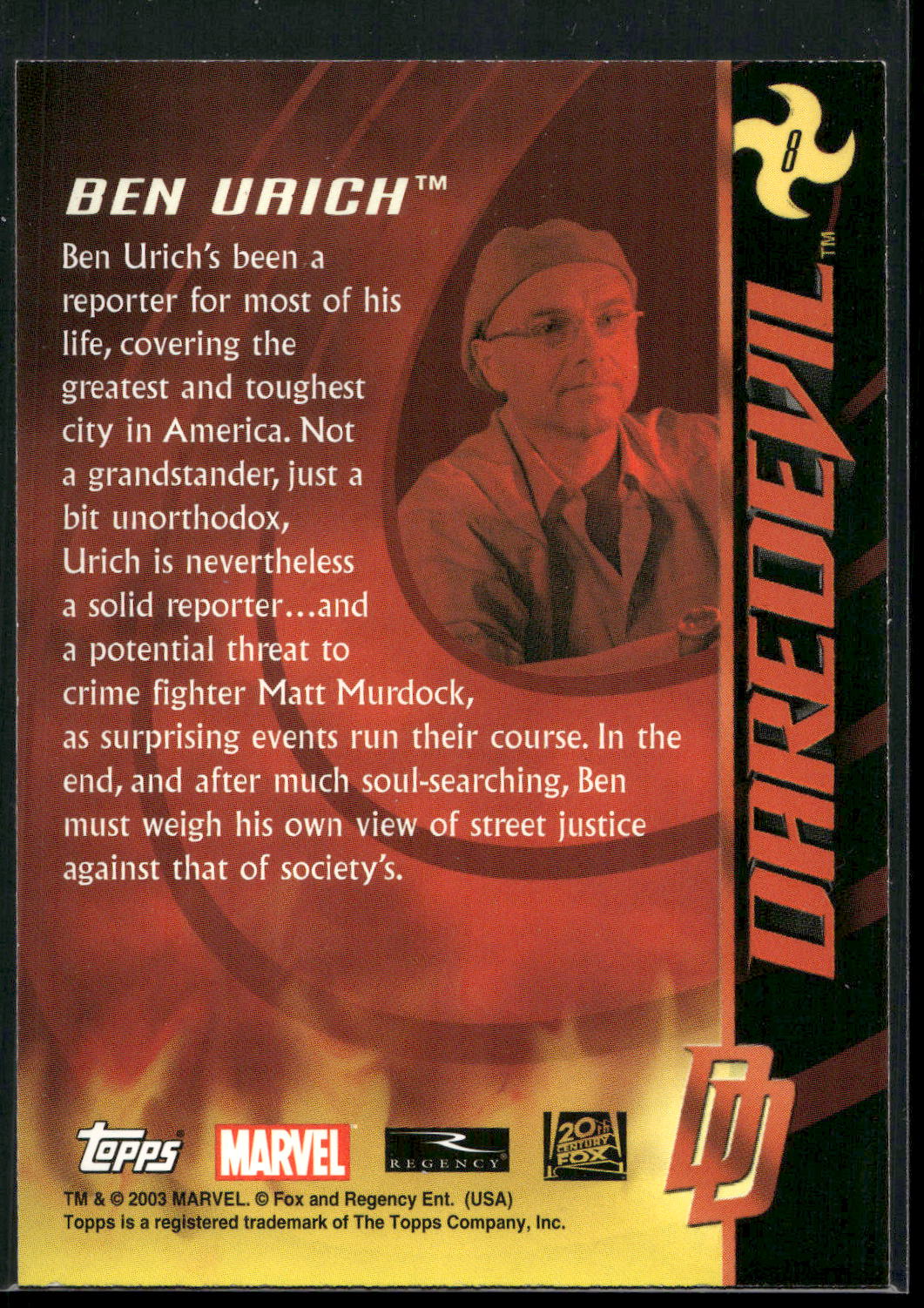 2003 Topps Daredevil #8 Ben Urich