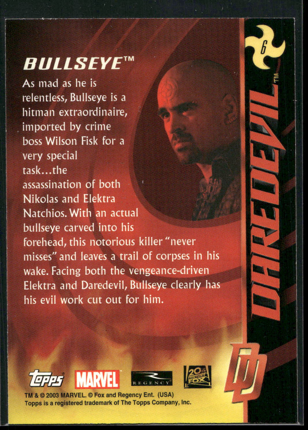 2003 Topps Daredevil #6 Bullseye