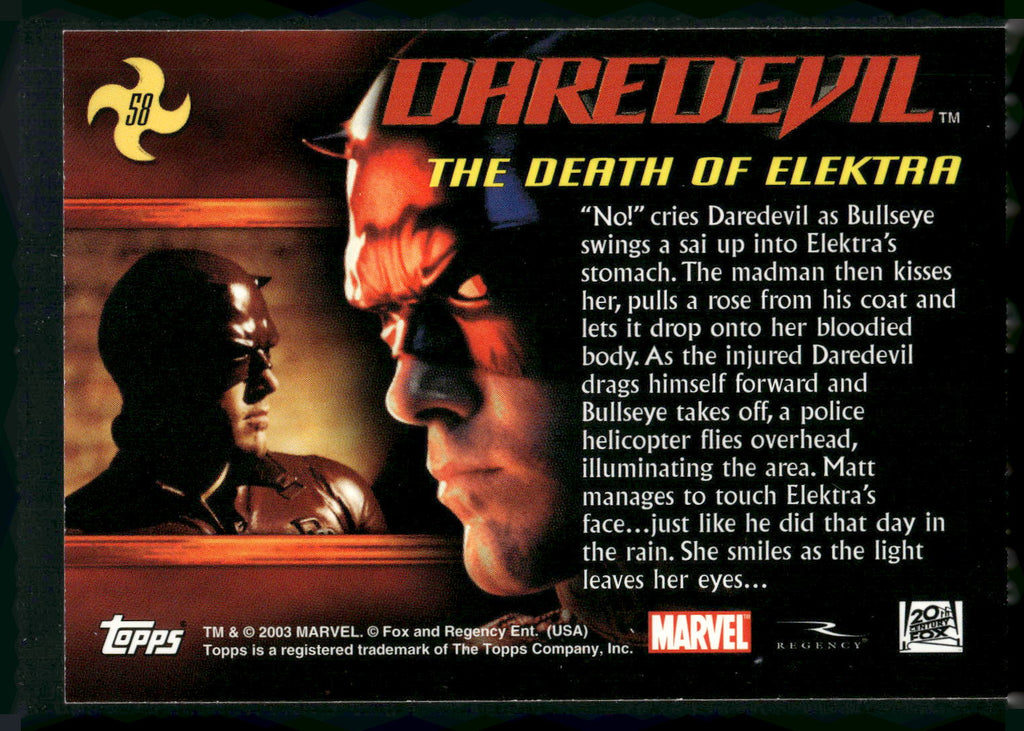 2003 Topps Daredevil #58 The Death of Elektra