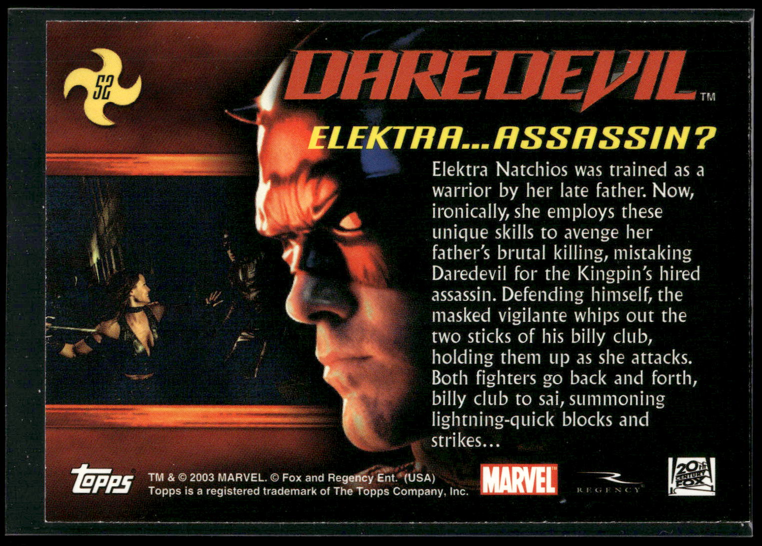 2003 Topps Daredevil #52 Elektra...Assassin?