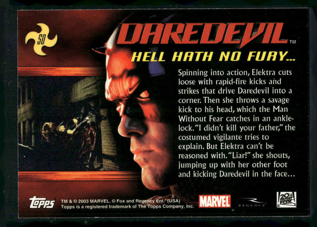 2003 Topps Daredevil #50 Hell Hath No Fury...