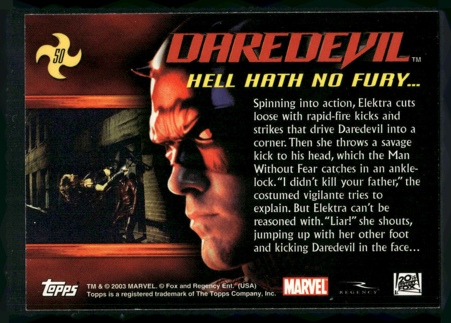 2003 Topps Daredevil #50 Hell Hath No Fury...