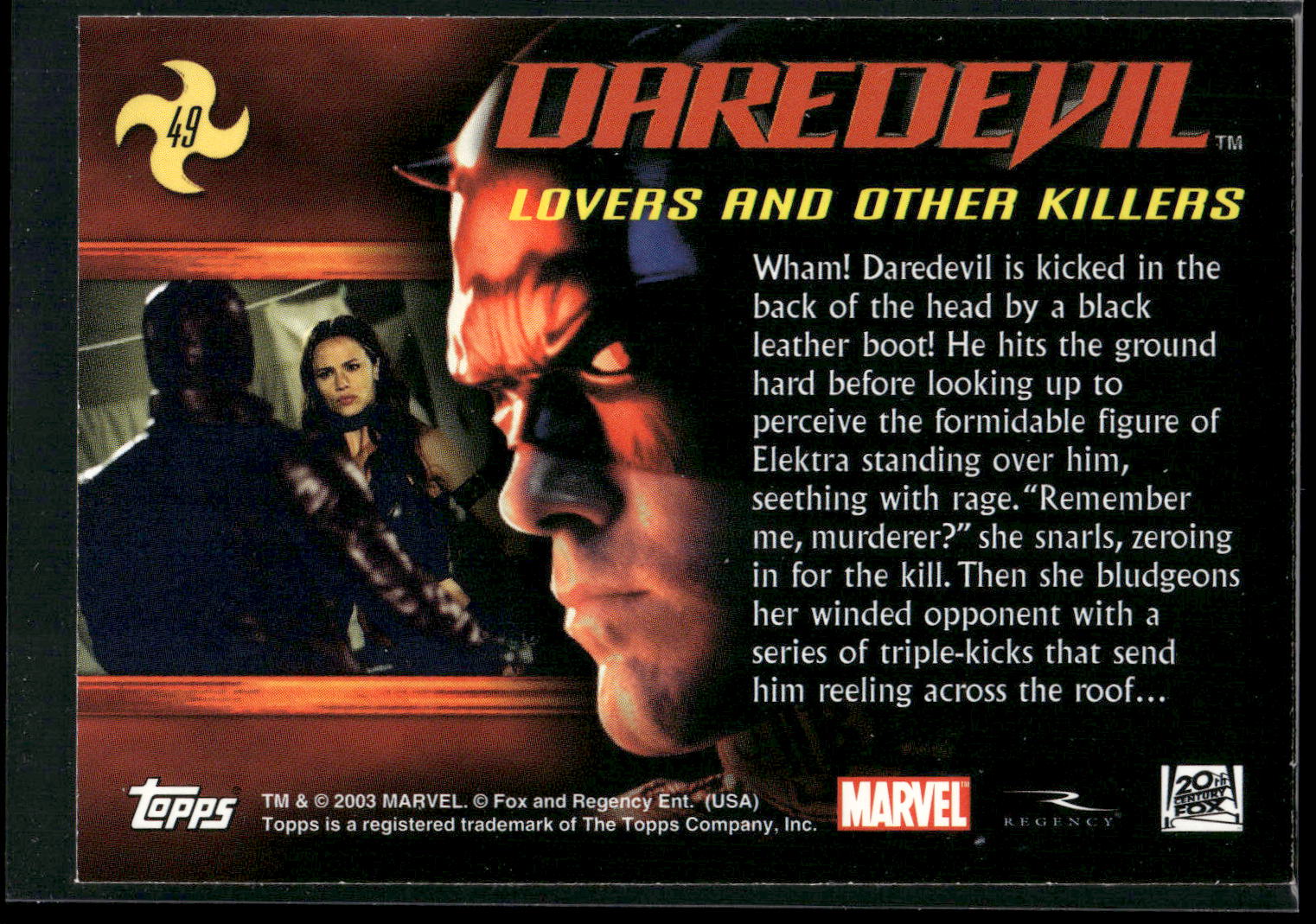 2003 Topps Daredevil #49 Lovers and Other Killers
