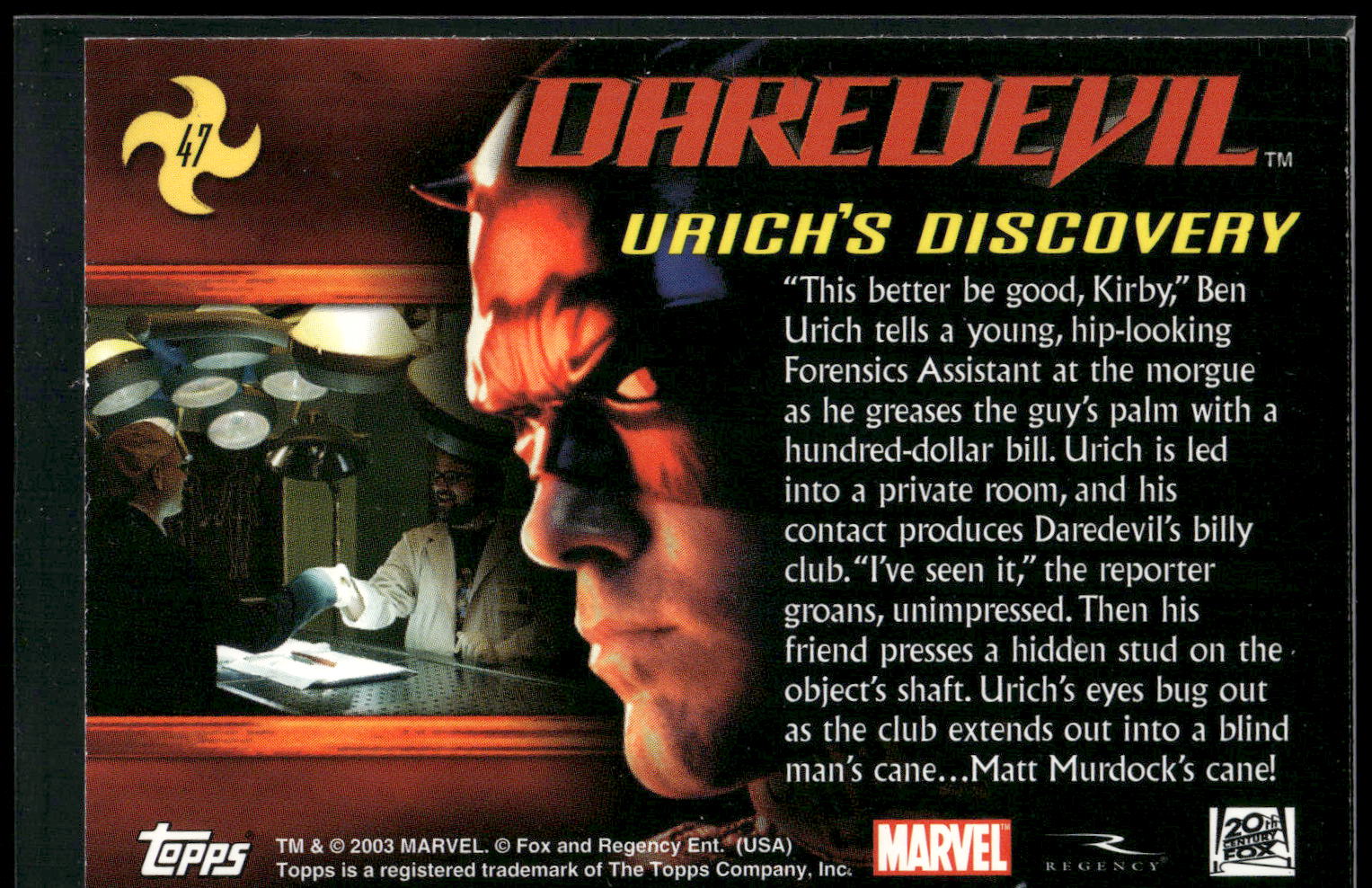 2003 Topps Daredevil #47 Urich's Discovery