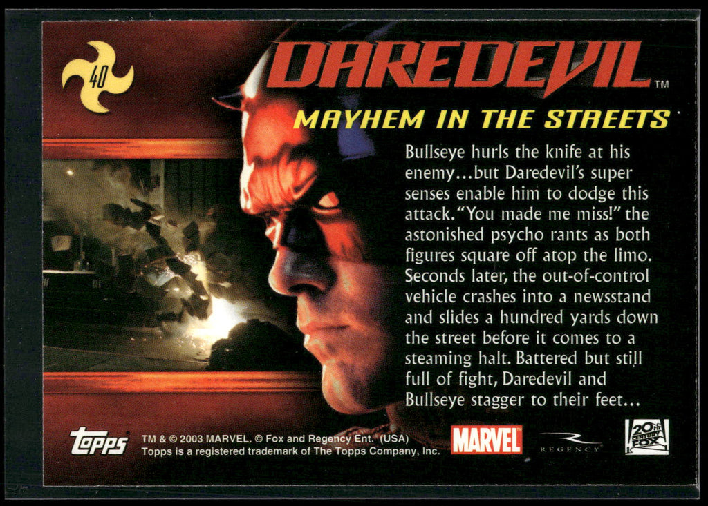 2003 Topps Daredevil #40 Mayhem in the Streets