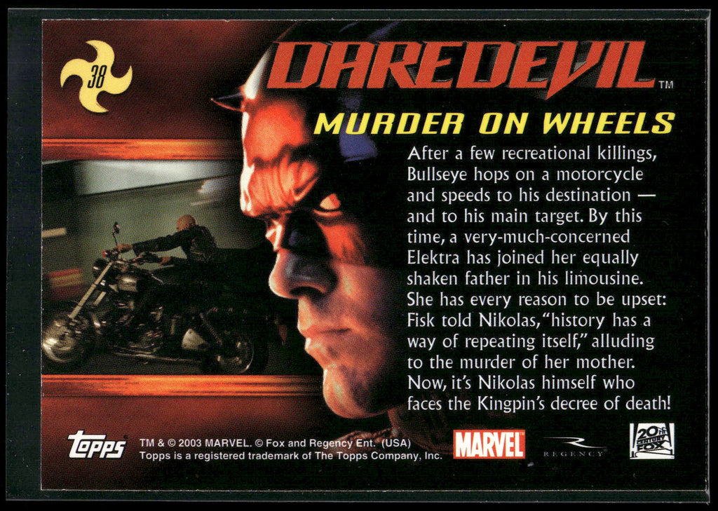 2003 Topps Daredevil #38 Murder on Wheels