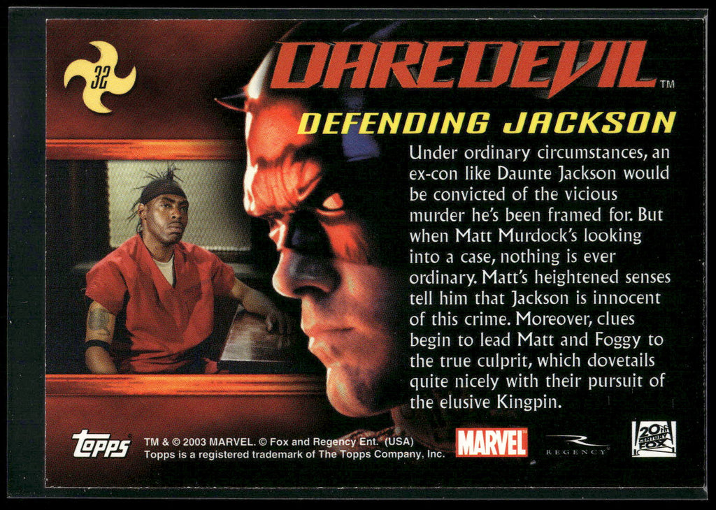 2003 Topps Daredevil #32 Defending Jackson