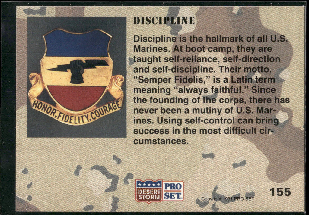 1991 Pro Set Desert Storm #155 Discipline