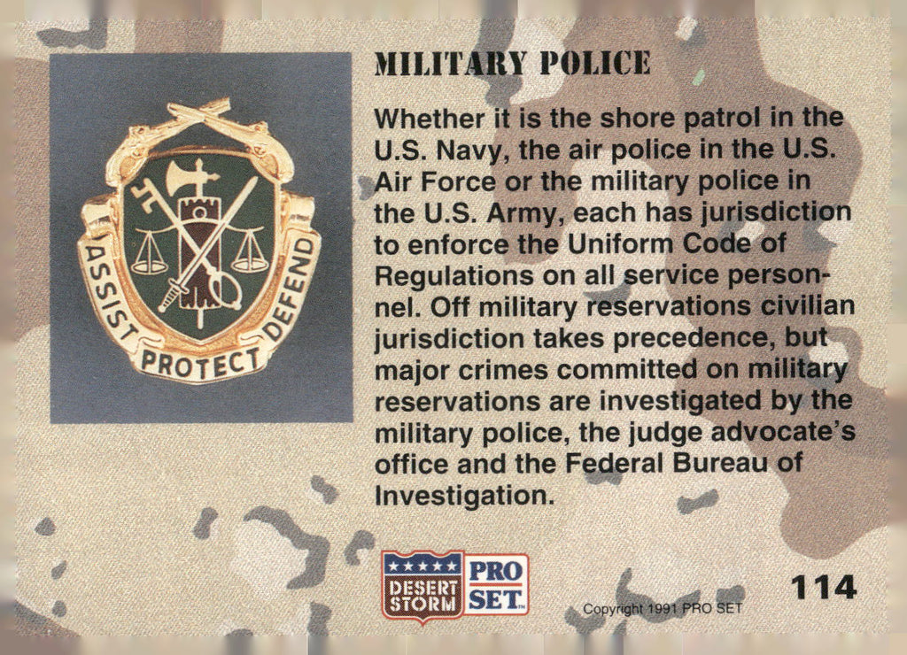 1991 Pro Set Desert Storm #114 Military Police