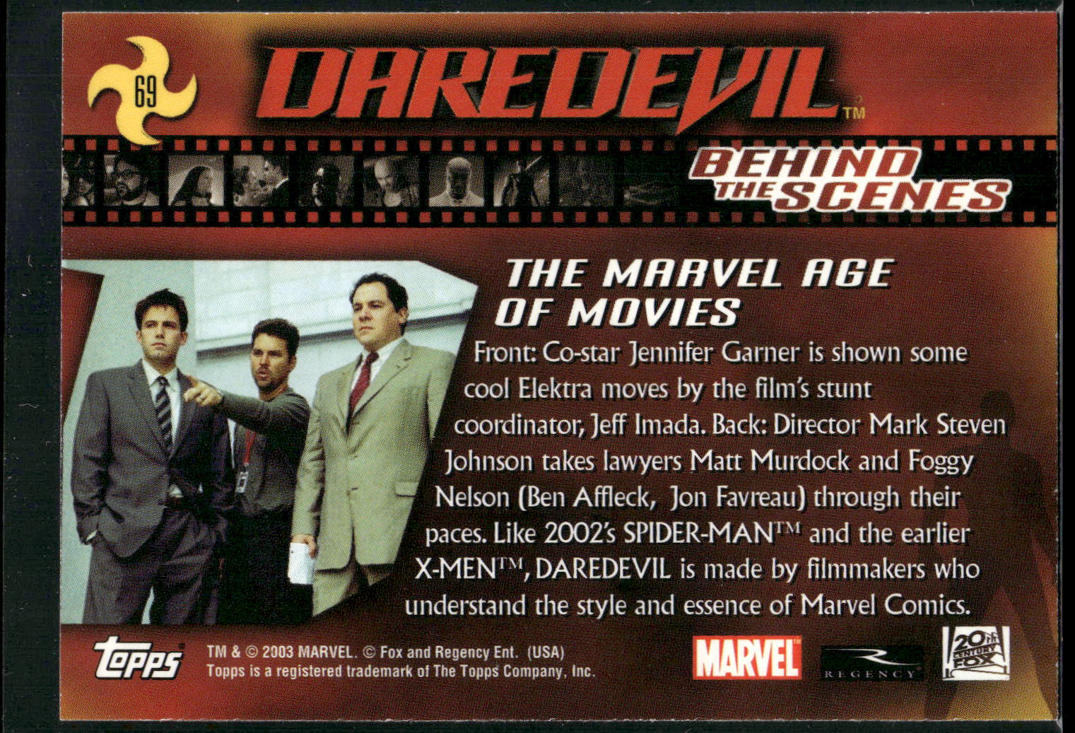 2003 Topps Daredevil #69 The Marvel Age of Movies