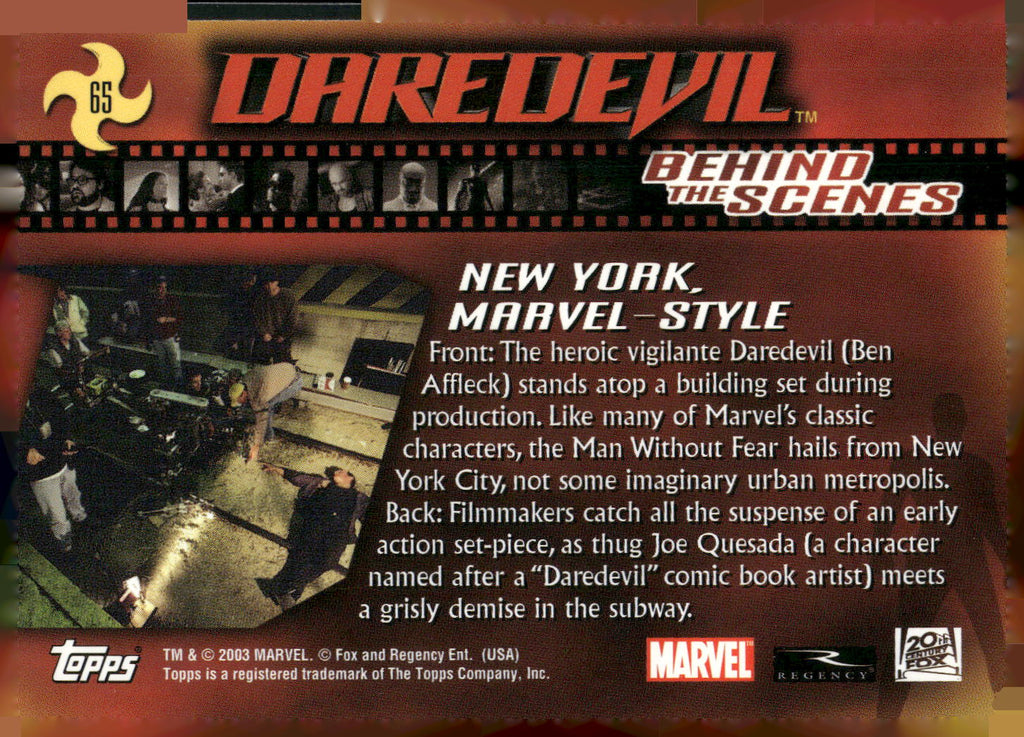 2003 Topps Daredevil #65 New York,. Marvel-Style
