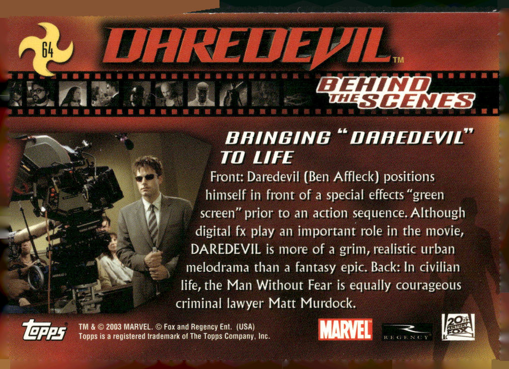 2003 Topps Daredevil #64 Bringing "Daredevil" to Life