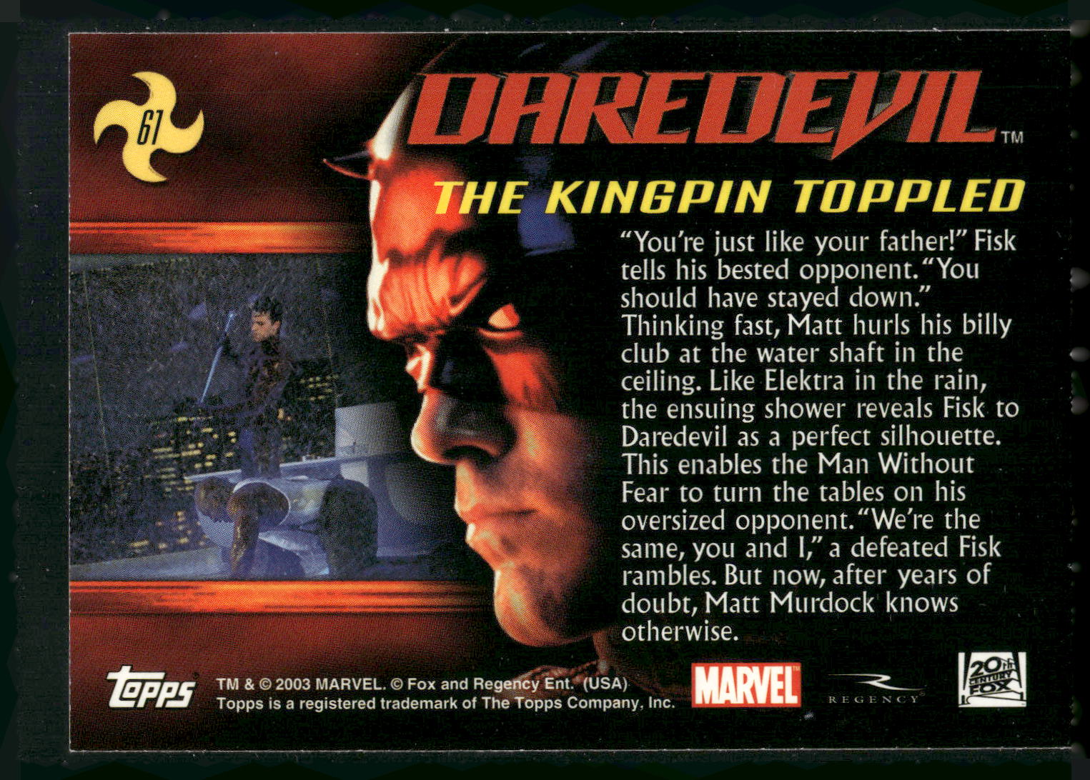 2003 Topps Daredevil #61 The Kingpin Toppled