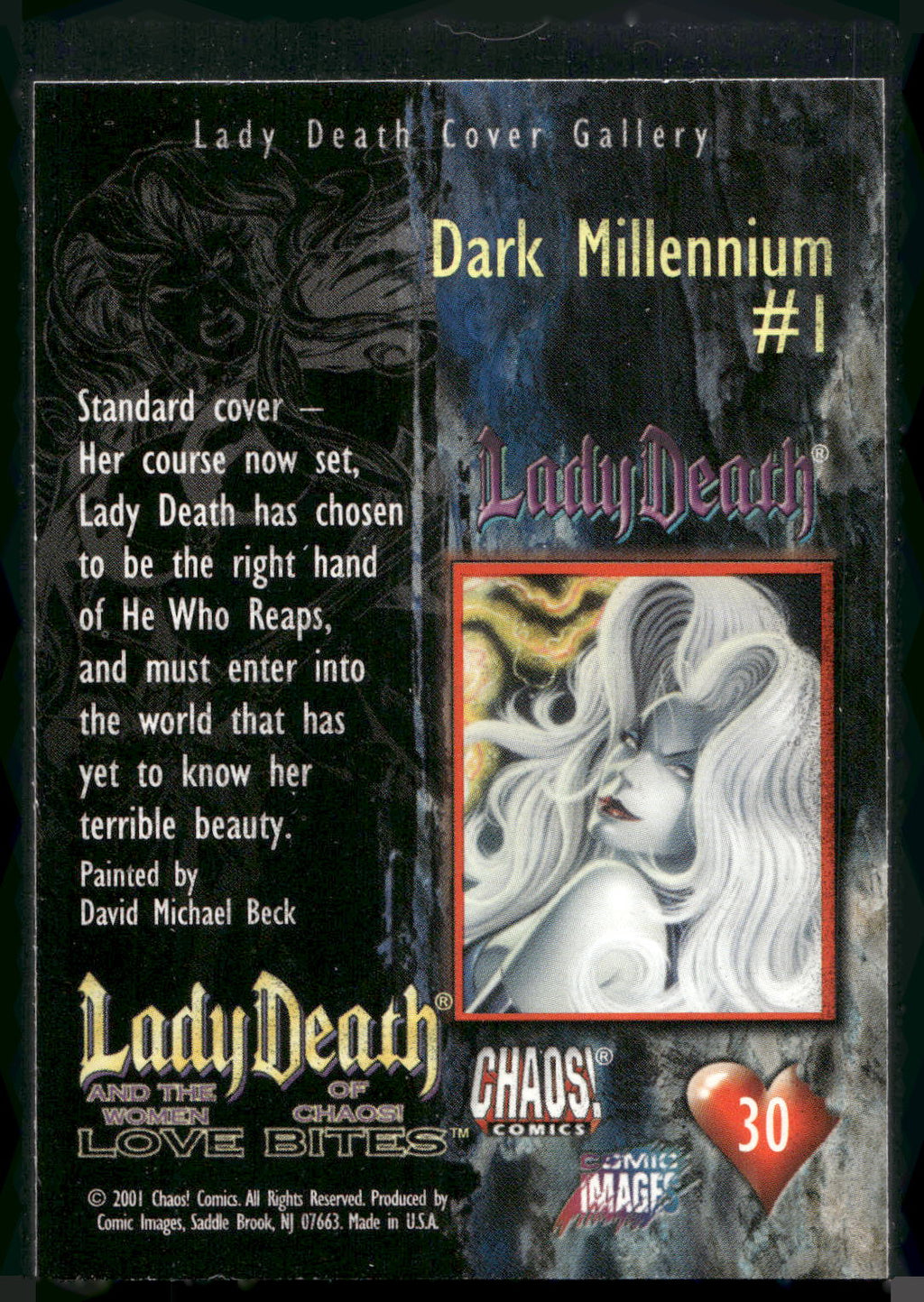 2001 Lady Death and the Women of Chaos Love Bites #30 Dark Millenium #1