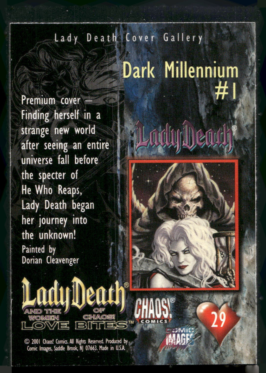 2001 Lady Death and the Women of Chaos Love Bites #29 Dark Millenium #1