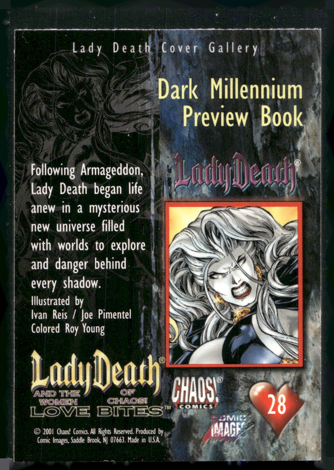 2001 Lady Death and the Women of Chaos Love Bites #28 Dark Millenium