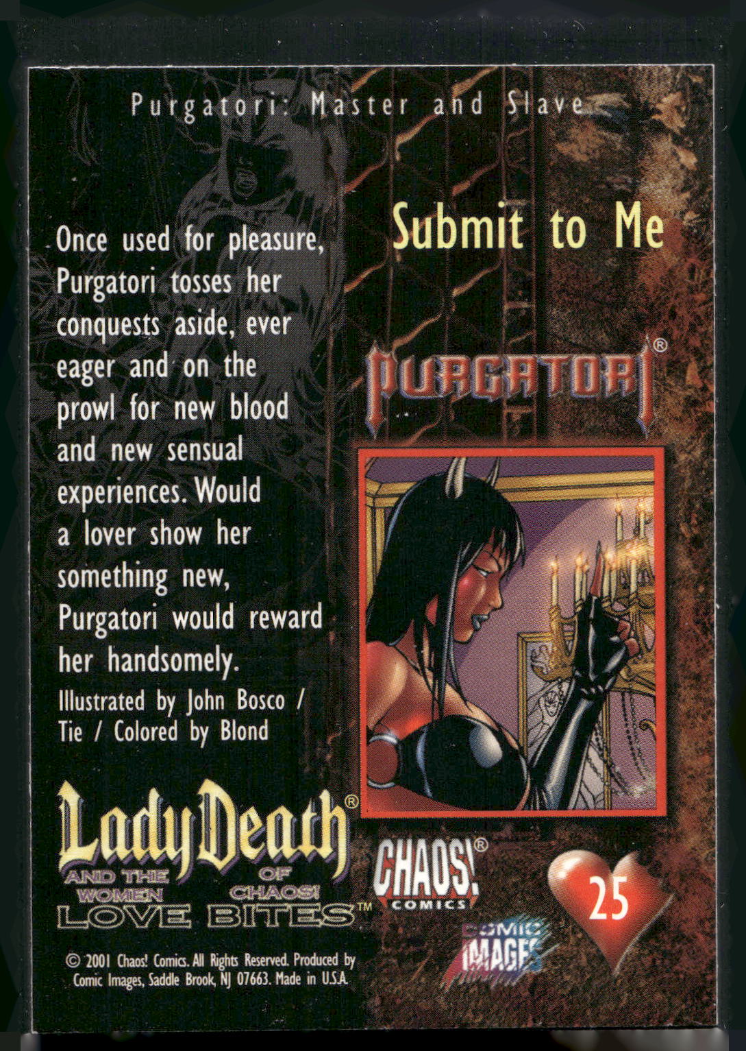 2001 Comic Images Lady Death and the Women of Chaos Love Bites #25 Submit to Me