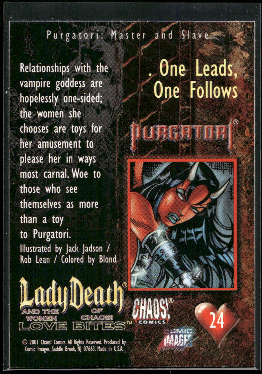 2001 Lady Death and the Women of Chaos Love Bites #24 One Leads, One Follows