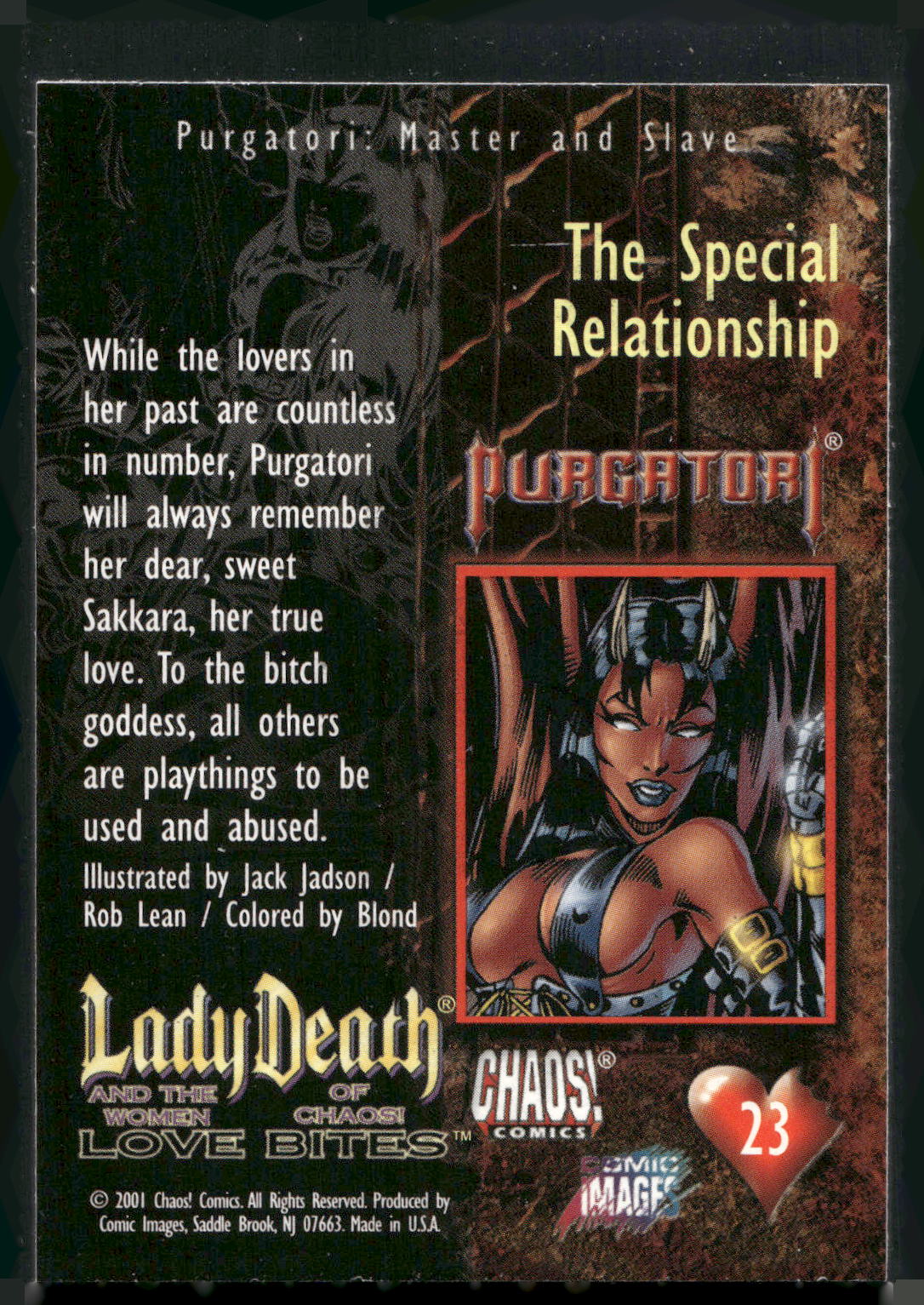 2001 Lady Death and the Women of Chaos Love Bites #23 The Special Relationship