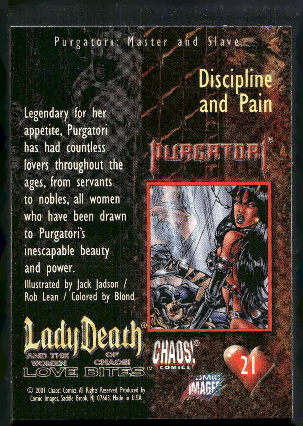 2001 Lady Death and the Women of Chaos Love Bites #21 Discipline and Pain